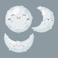three night time moons vector