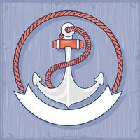 anchor with rope vector