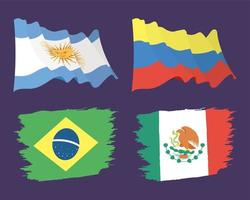 four international flags icons vector