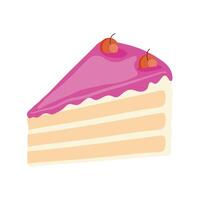 sweet cake portion vector