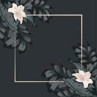 elegant floral square frame vector