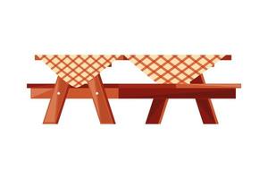 barbecue table and tableclothes vector