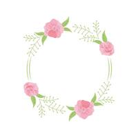 circular roses frame vector