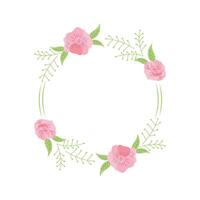 circular roses frame vector