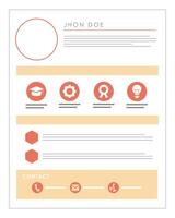 red curriculum vitae template vector