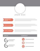 red cv template vector