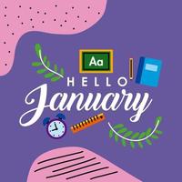 hello month january vector