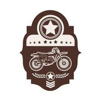 etiqueta de motocicleta y estrella vector