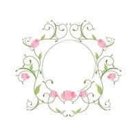 elegant roses frame vector