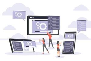 developers web and devices vector