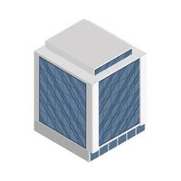 blue isometric building vector