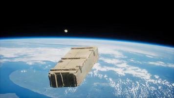 old wood box on Earth orbit video