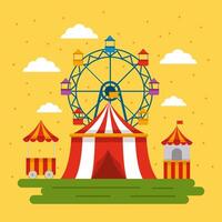 amusement park with circus vector