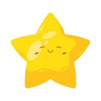 star night kawaii character vector