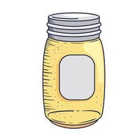 jar of yellow glass vector