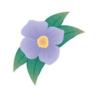 purple flower with leaves vector