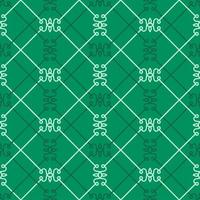 Ethnic style seamless pattern in Christmas traditional green color with geometric linear figures. Repeated net ornamental abstract background. Digital paper, textile print, page fill. Vector line art