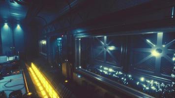 Futuristic interior of Spaceship corridor with light video