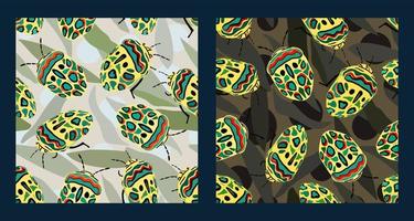 Picasso bug pattern set. vector
