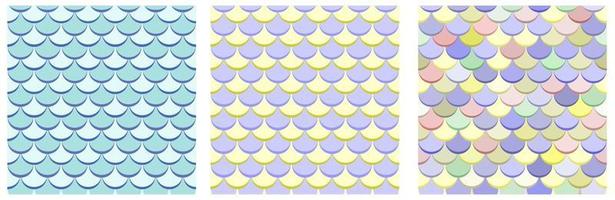 conjunto de patrones de escamas de pescado sin costura vectorial vector