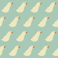 Vector seamless pattern with geese on light blue background.