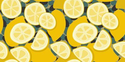 Vector seamless pattern with lemons on colorful background