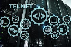 Teletype Network Protocol. Telnet Virtual terminal client. Internet and Network concept. Telnet photo