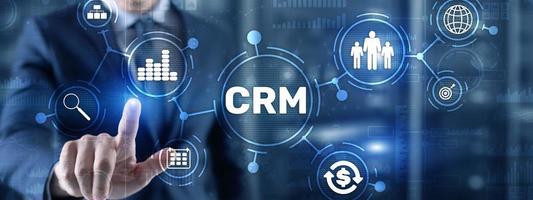 gestión de relaciones con los clientes de crm. concepto de orientación al cliente foto