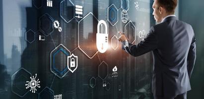 Protection Network Security computer and safe your data concept photo
