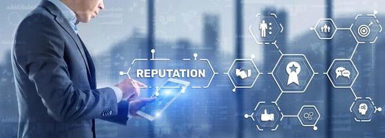 Reputation concept. Customer relationship business. Respect and attitude with clients photo