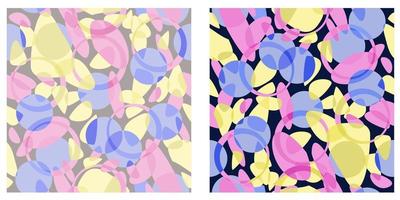 colección vectorial de dos patrones geométricos abstractos con fondo claro y oscuro vector