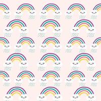 Hand drawn seamless pattern with rainbows and Trendy baby texture isolated on white background vector