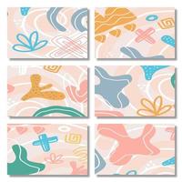 Set of Abstract Shape Background Memphis Pastel Color vector