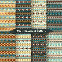 Set of Ethnic Seamless Pattern In Native Style vector