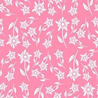 Abstract Floral Seamless Pattern With Leaves vector