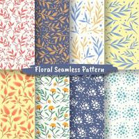 Set Of Abstract Floral Seamless Pattern vector