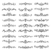 Borders and dividers decorative ornate elements vector