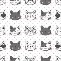 Cute cat seamless pattern background vector