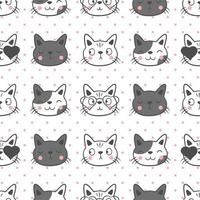 Cute cat seamless pattern background vector