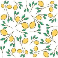 Tropical seamless pattern with yellow lemons vector