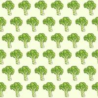 Broccoli hand drawn vector seamless pattern