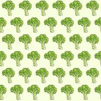 Broccoli hand drawn vector seamless pattern