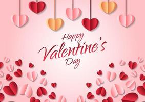 Happy valentine's day heart frame background vector