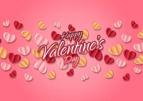 Happy valentine's day heart frame background vector