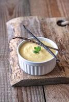 Custard on the wooden background photo