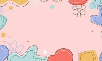 Abstract pastel background with hand drawn textures, memphis style vector