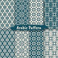 Set of Islamic abstract ornament pattern design vector