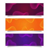 Set of Modern Fluid Gradient Colors Abstract Background vector