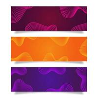 Set of Modern Fluid Gradient Colors Abstract Background vector