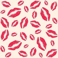 Female lips kiss seamless pattern background vector